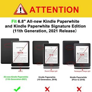Fintie Trifold Case for 6.8″ Kindle Paperwhite (11th Generation-2021) and Kindle Paperwhite Signature Edition – Ultra Lightweight Slim Shell Stand Cover Auto Wake/Sleep, Black