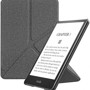 MoKo Case for 6.8″ Kindle Paperwhite (11th Generation-2021) and Kindle Paperwhite Signature Edition, Origami Standing Shell Cover with Magnetic PC Back Cover for Kindle Paperwhite 2021, Denim Gray