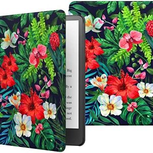 MoKo Case for 6.8″ Kindle Paperwhite (11th Generation-2021) and Kindle Paperwhite Signature Edition, Lightweight Shell Cover with Auto Wake/Sleep for Kindle Paperwhite 2021 E-Reader, Rainforest