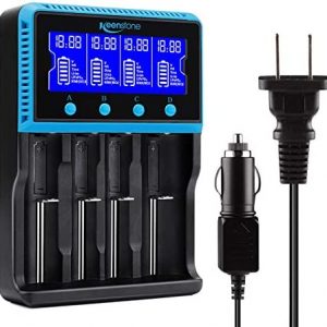 18650 Battery Charger, Keenstone Smart Universal Charger LCD Display for Rechargeable Batteries Ni-MH Ni-Cd AA AAA Li-ion LiFePO4 IMR 10440 14500 16340 RCR123A 26650