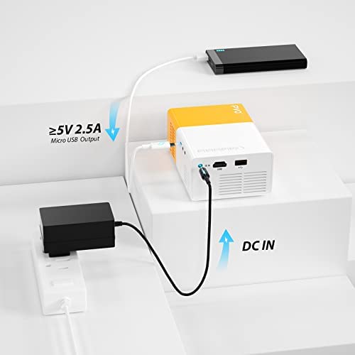 Mini Projector, PVO Portable Projector for Cartoon, Kids Gift, Outdoor Movie Projector, LED Pico Video Projector for Home Theater Movie Projector with HDMI USB Interfaces and Remote Control - Image 4