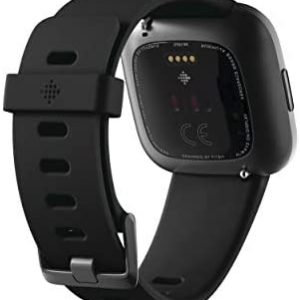 Fitbit Versa 2 Health and Fitness Smartwatch with Heart Rate, Music, Alexa Built-In, Sleep and Swim Tracking, Black/Carbon, One Size (S and L Bands Included)