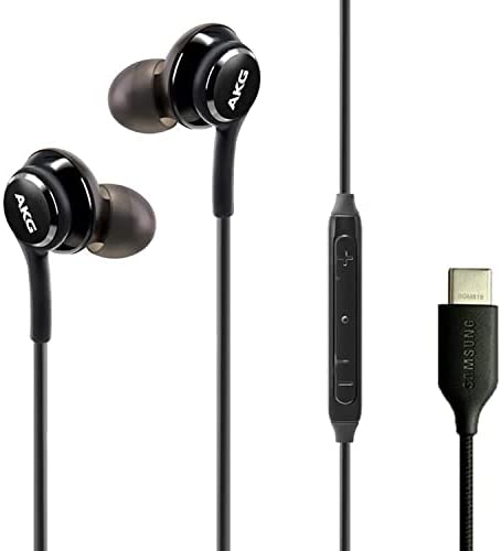 Samsung AKG Earbuds Original USB Type C in-Ear Earbud Headphones with Remote & Mic for Galaxy A53 5G, S22, S21 FE, S20 Ultra, Note 10, Note 10+, S10 Plus - Braided - Includes Velvet Pouch - Black - Image 2