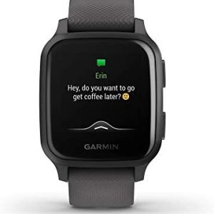 Garmin Venu Sq, GPS Smartwatch with Bright Touchscreen Display, Up to 6 Days of Battery Life, Slate Aluminum Bezel with Shadow Gray Case and Silicone Band, Slate Band