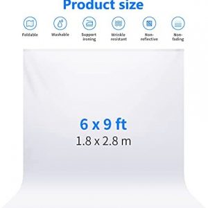 Neewer 6×9 feet/1.8×2.8 meters Photo Studio 100 Percent Pure Polyester Collapsible Backdrop Background for Photography, Video and Television (Background Only) – White