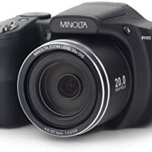 Minolta 20 Mega Pixels High Wi-Fi Digital Camera with 35x Optical Zoom, 1080p HD Video & 3″ LCD, Black (MN35Z-BK)
