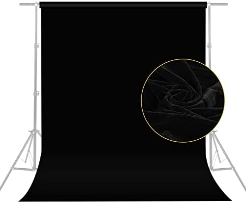 Meking 6.5 x 6.5 ft Portrait Photography Backdrop, Black Velvet Fabric Wrinkle Resistant Background for Television Photo Video Studio Product Shooting - Image 7