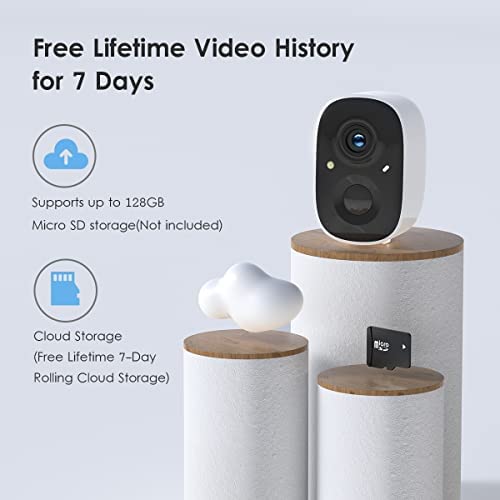 Security Camera Wireless Outdoor, 1080P Color Night Vision AI Motion Detection 2-Way Talk Battery Powered WiFi Home Indoor Camera IP65 Weatherproof Spotlight Siren Alarm Cloud/SD Storage - Image 7