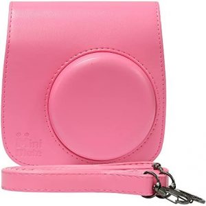 Fujifilm Instax Mini 9 Instant Camera Flamingo Pink with Custom Case + Fuji Instax Film Value Pack (50 Sheets) Flamingo Designer Photo Album for Fuji instax Mini 9 Photos.