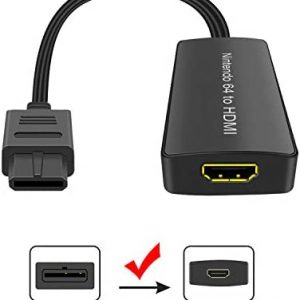 Nintendo64 To HDMI Converter, HD Link Cable N64 To a New HDMI TV, Plug and Play, Restore Game Screen