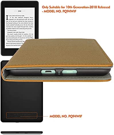 E-Reader Case for 10th Generation-2018 PU Leather Cover H01 – Brown - Image 2
