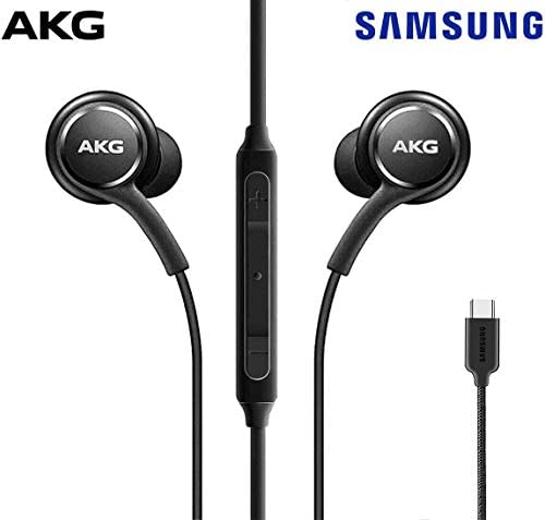 Samsung AKG Earbuds Original USB Type C in-Ear Earbud Headphones with Remote & Mic for Galaxy A53 5G, S22, S21 FE, S20 Ultra, Note 10, Note 10+, S10 Plus - Braided - Includes Velvet Pouch - Black - Image 3