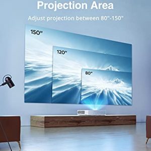 HiPP Projector, 4K Ultra Short Throw Projector Laser TV Home Theatre, 1800 ANSI Lumens, HDR10, Built-in Harman Kardon Soundbar, Ultra HD Smart Laser Projector, Easy Installation, White (LT002)