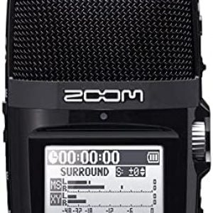 Zoom H2n Stereo/Surround-Sound Portable Recorder, 5 Built-In Microphones, X/Y, Mid-Side, Surround Sound, Ambisonics Mode, Records to SD Card, For Recording Music, Audio for Video, and Interviews