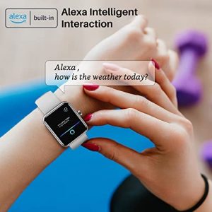 TOZO S2 40mm Mini Smart Watch Alexa Built-in Fitness Tracker with Heart Rate, Blood Oxygen and Sleep Monitor 5ATM Waterproof HD Touchscreen for Men Women Compatible with iPhone&Android Space Gray