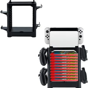 Nintendo Switch Game Holder Game Disk Rack and Controller Organizer Compatible with Nintendo Switch and Accessories Video Games – Game Storage Tower for Nintendo Switch