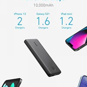Anker Portable Charger, 313 Power Bank (PowerCore Slim 10K) 10000mAh Battery Pack with High-Speed PowerIQ Charging Technology and USB-C (Input Only) for iPhone, Samsung Galaxy, and More