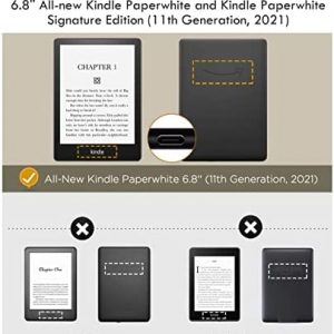 MoKo Case for 6.8″ Kindle Paperwhite (11th Generation-2021) and Kindle Paperwhite Signature Edition, Light Shell Cover with Auto Wake/Sleep for Kindle Paperwhite 2021 E-Reader, Black