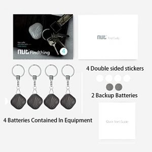 Nutale Key Finder, 4-Pack Bluetooth Tracker Item Locator with Key Chain for Keys Pet Wallets or Backpacks and Tablets