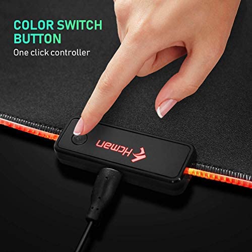 Hcman RGB Gaming Mouse Pad, Small Mousepad 340×245×3mm, PC Gaming Accessories LED Mouse Mat for Desk, Mouse Pads for Computer Gamer - Black - Image 7