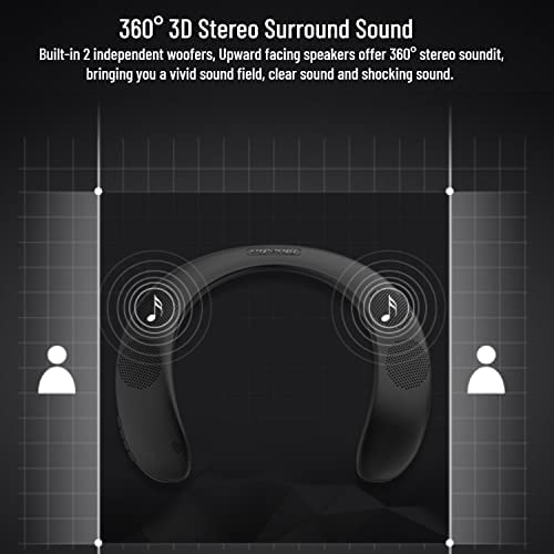 Neckband Speaker PS5 Bluetooth Adapter Accessories Set, BT5.1 Low Latency Wireless Audio Transmitter & Neck Wearable Speaker 3D Stereo Sound Headphone for PS5 Controller,Support FM Radio/Micro SD Card - Image 4