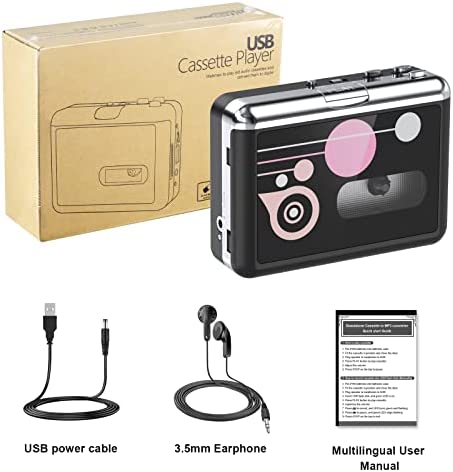 DIGITNOW Cassette Player, Portable USB Cassette to MP3 Converter, Walkman Audio Music Cassette Tape to Digital Converter Player with Earphones, No PC Required - Image 6