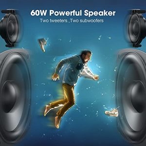 Bluetooth Speaker, W-KING 60W Loud Portable Bluetooth Speaker IPX6 Waterproof, 40H Playtime, Outdoor Powerful Stereo Speaker with 10400mAH Power Bank, Rich Bass, Bluetooth 5.0, TF Card, NFC, EQ, AUX