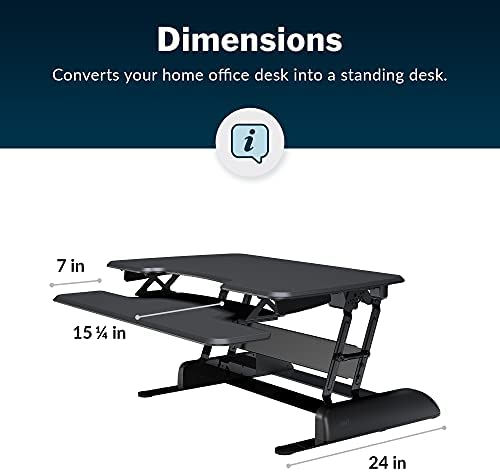 VariDesk Essential 36 by Vari - Two-Tier Standing Desk Converter for Monitor & Accessories - Height Adjustable Sit Stand Desk - Fully Assembled Monitor Riser for Home Office - 36" Wide, Black - Image 6