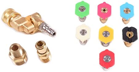 Pressure Washer Gun Accessories Kit: 4000 PSI Power Washer Wand Attachment w/High Pressure Extension, Pivot Connector, Male Adapter Parts & Quick Connect Water Spray Nozzles for Car Wash or Concrete - Image 3