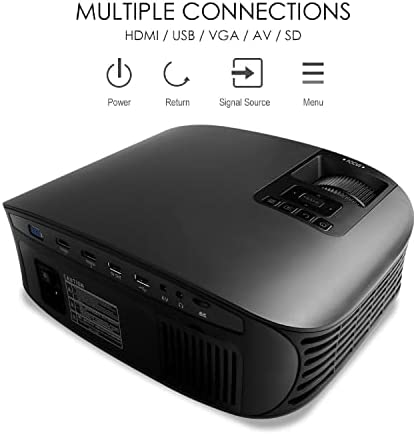 Projector, GooDee 2022 Upgraded Native 1080P Video Projector, 9500L Outdoor Movie Projector, 230" Supported Home Projector, Compatible with Fire TV Stick, PS4, HDMI, VGA, AV and USB, Black (YG600) - Image 8