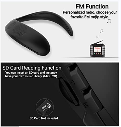 Neckband Speaker PS5 Bluetooth Adapter Accessories Set, BT5.1 Low Latency Wireless Audio Transmitter & Neck Wearable Speaker 3D Stereo Sound Headphone for PS5 Controller,Support FM Radio/Micro SD Card - Image 3