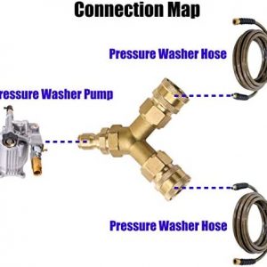Tool Daily Pressure Washer Tee, Splitter Coupler, Quick Connect Two Gun to One Power Washer, 3/8 Inch Fitting