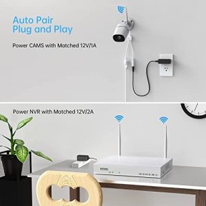 [Two Way Audio 3MP] Wireless Security Camera System 2TB Hard Drive,SAFEVANT 8 Channel Wireless NVR Systems 4PCS 3MP Indoor Outdoor Surveillance IP Cameras with Night Vision Motion Detection