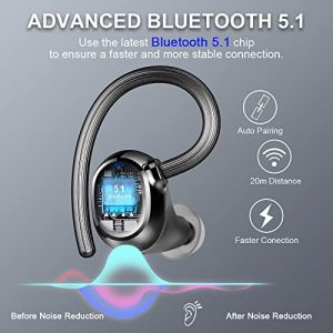 Wireless Earbud, Sport Bluetooth 5.1 Headphones Wireless Earphones in Ear Noise Cancelling Bluetooth Earbud with Mic, IP7 Waterproof 48H Deep Bass Sports Earhooks Headset for Running Gym[2022 New]