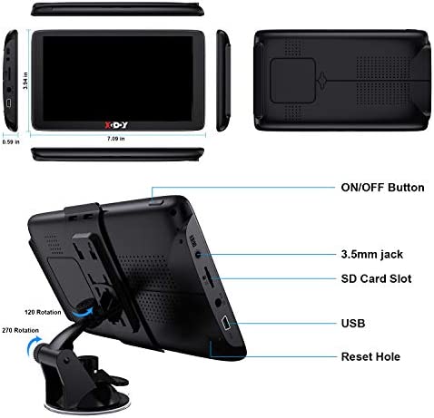 XGODY GPS Navigation for Car Truck GPS Navigation System 2022 Map 7 Inch Touchscreen Car GPS Navigator 8GB 256M with Voice Guidance and Speed Camera Warning Auto GPS with Lifetime Free Map Update - Image 6