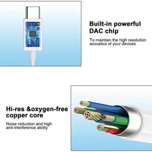 USB C Headphones, Type C Earphones for Samsung Galaxy S21 Ultra 5G USB C Earbuds Magnetic HiFi Stereo Digital DAC Earphone with Mic Wired Headphone for Android Smartphone Galaxy S20 FE Note 20 Pixel 5