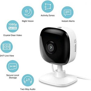 Kasa Smart Security Camera for Baby monitor, 1080p HD Indoor Camera for Home Security with Motion Detection, Two-Way Audio, Night Vision, Cloud & SD Card Storage, Works with Alexa & Google Home (EC60)