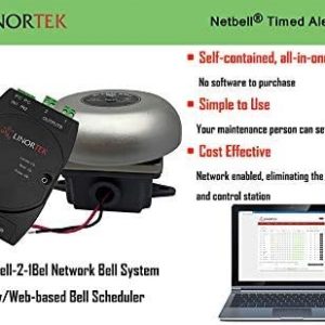 Netbell-2-1Bel TCP/IP Loud Automatic School | Office Break Time Alarm Bell System w/Programmable Bell Timer Software Web-Based Electronic Bell Controller