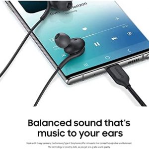 Corded Type-C Earphones Earbuds Stereo Headphones for Samsung Galaxy S22 Ultra S22 Plus Galaxy S21 Ultra 5G, Galaxy S10, Note 10+ – Designed by AKG – with Microphone and Volume Remote Type-C Connecto