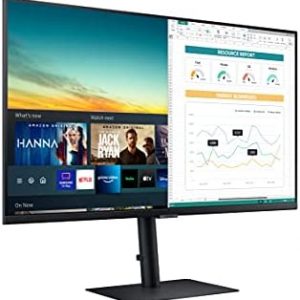 SAMSUNG M5 Series 32-Inch FHD 1080p Smart Monitor & Streaming TV (Tuner-Free), Netflix, HBO, Prime Video, & More, Apple Airplay, Height Adjustable Stand, Built-in Speakers (LS32AM502HNXZA)