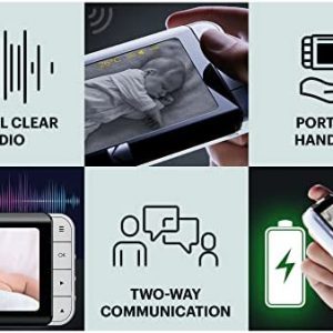 KODAK Cherish C525P Smart Video Baby Monitor with 5” Display Camera and Audio – Remote Pan-Tilt Camera with App and Night Vision- Long-Range WiFi Baby Monitor, HD Video, 2-Way Talk – IP Dog Nanny Cam