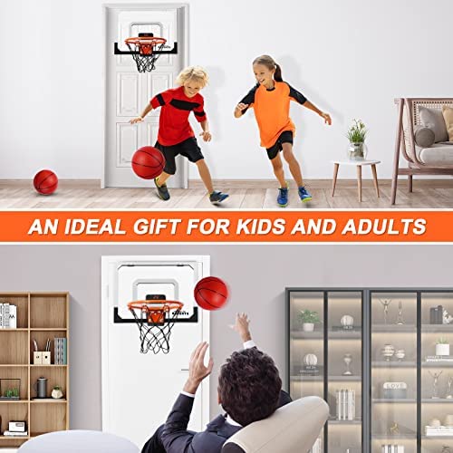 Over The Door Basketball Hoop with Electronic Scoreboard Indoor Basketball Hoop for Kids and Adults Bedroom Basketball Hoop Office Mini Hoop - Image 6
