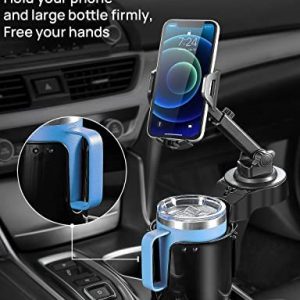 JoyTutus Cup Holder Phone Mount for Car, Car Cup Holder Cellphone Holder for Car, Large Car Cup Holder Adapter Long Arm with 360° Rotation, Compatible with iPhone, Samsung & All Smartphones