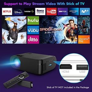 WiFi Video Projector, Cinop Native 1080P 4K Support, Home Mini Projector, HD Movie, Portable, 9500L, LED, Outdoor, 200″, Support TV Stick, DVD, HDMI, USB, Laptop, Smart Phone Wireless Mirroing Screen