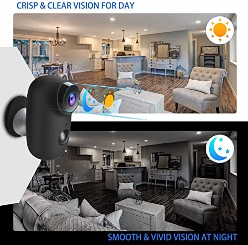 Wireless Rechargeable Battery Powered Security Camera Outdoor, 1080P 2.4G WiFi IP Camera with Night Vision, Motion Detection and 2-Way Audio, IP65 Waterproof Outdoor/Indoor ,Cloud Service- Black - Image 4