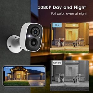 Security Camera Wireless Outdoor, 1080P Color Night Vision AI Motion Detection 2-Way Talk Battery Powered WiFi Home Indoor Camera IP65 Weatherproof Spotlight Siren Alarm Cloud/SD Storage