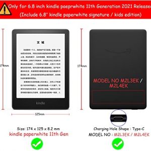 GOVTVA Case for 6.8″ Kindle Paperwhite 11th Generation 2021 and Kindle Paperwhite Signature Edition 2021 Released Cover with Auto Sleep / Wake / Double Hand Strap / Stand (Magnolia)