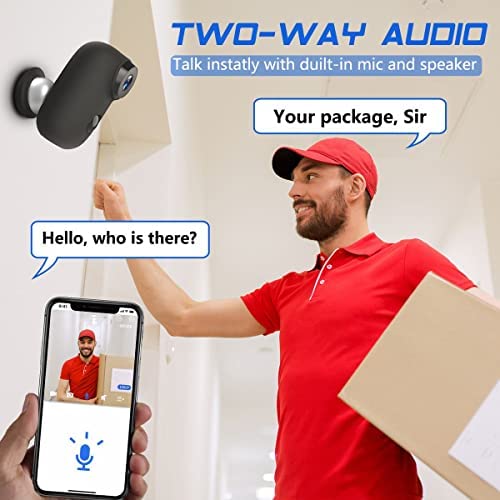 Wireless Rechargeable Battery Powered Security Camera Outdoor, 1080P 2.4G WiFi IP Camera with Night Vision, Motion Detection and 2-Way Audio, IP65 Waterproof Outdoor/Indoor ,Cloud Service- Black - Image 3