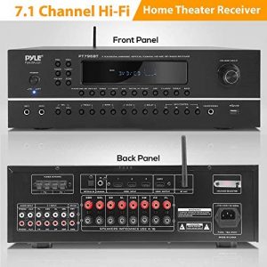 Pyle 7.1-Channel Hi-Fi Bluetooth Stereo Amplifier – 2000 Watt AV Home Theater Speaker Subwoofer Surround Sound Receiver w/ Radio, USB, RCA, HDMI, MIC IN, Supports 4K UHD TV, 3D, Blu-Ray – PT796BT