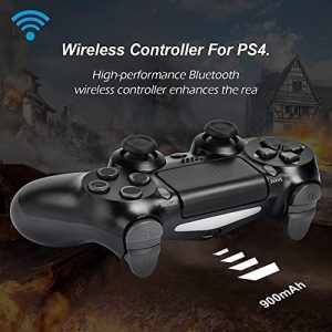 TOPAD Wireless Game Controller Compatible for PS4 with Enhanced Remote Joystick/Audio/Touch pad,Compatible with Playstation 4/Slim/Pro Console,with Charging Cable (Black)
